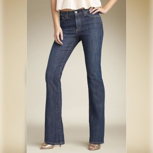 Ag Adriano Goldschmied Pants - AG Adriano Goldschmied Mid Rise 90s Flare Leg Jeans Dark Denim Blue Y2K Size 27